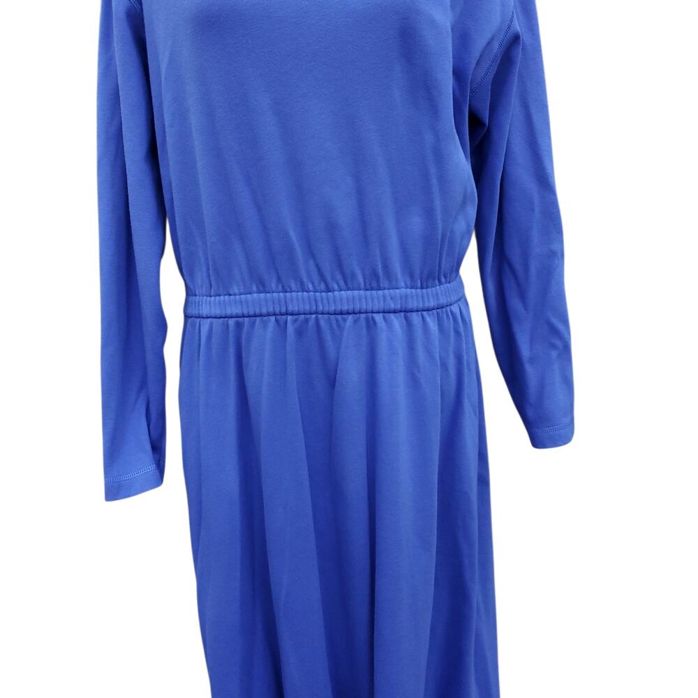 Vintage LL Bean Periwinkle Blue Purple Cotton Dress Soft Cottage Granola Cabin M - Picture 4 of 16